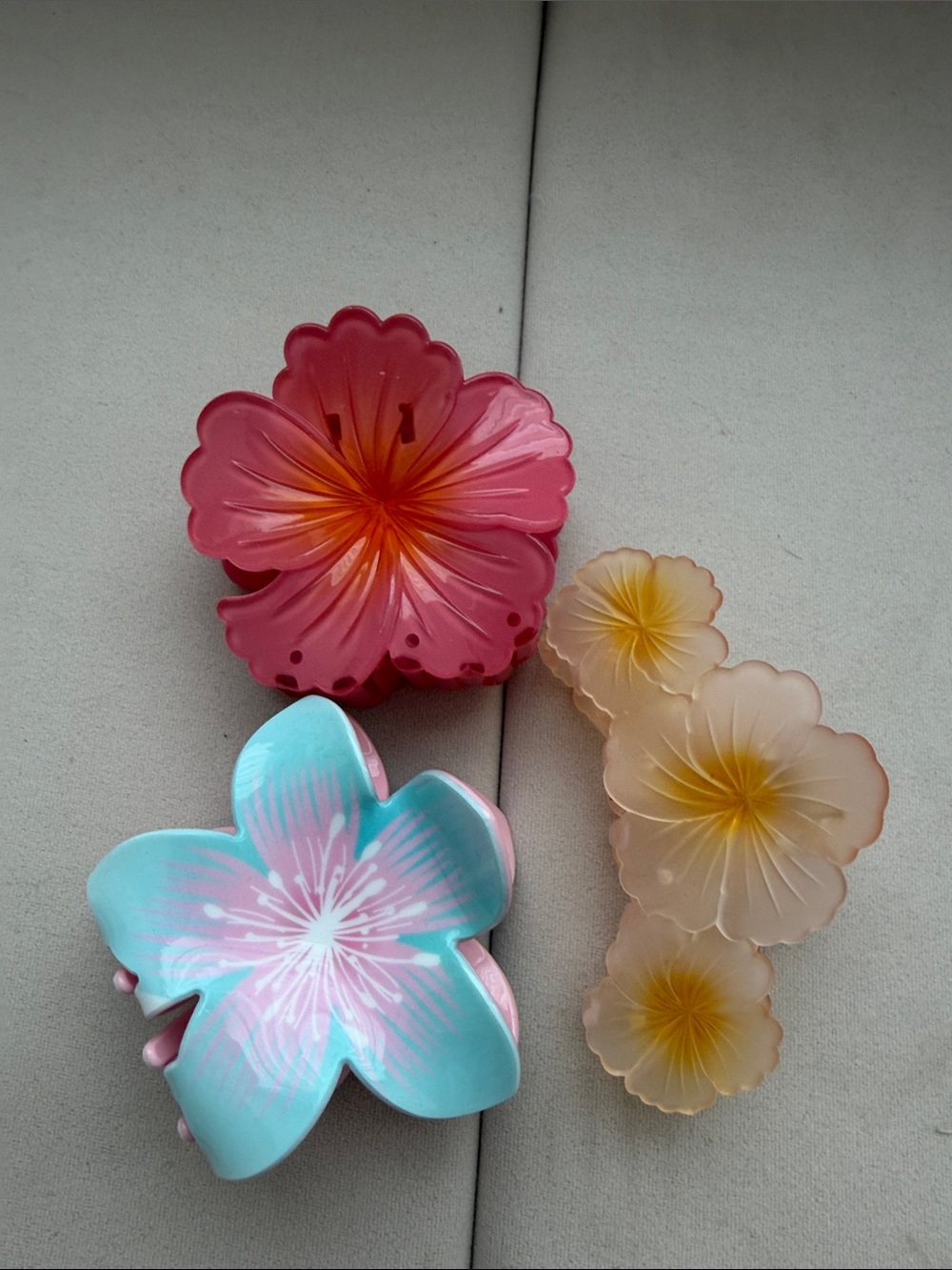 Floral Decorative Clips - Pink, Blue & Peach Set